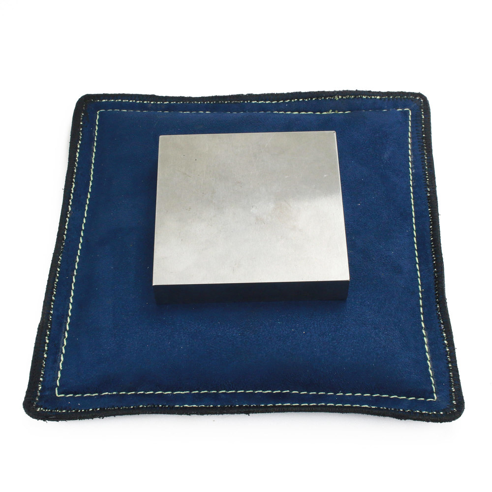 Metal Stamping Tools Vegan Sandbag, Bench Block Pad, Faux Leather - 9" Square Blue